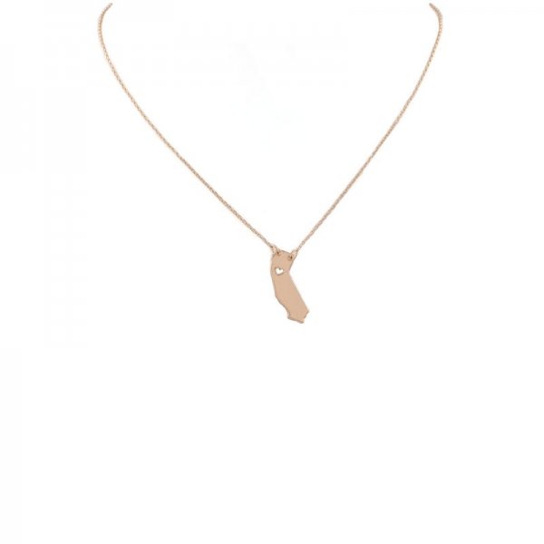Brass State Charm Necklace