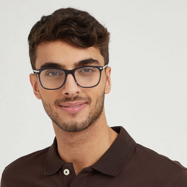 Square Glasses in Metal + Acetate